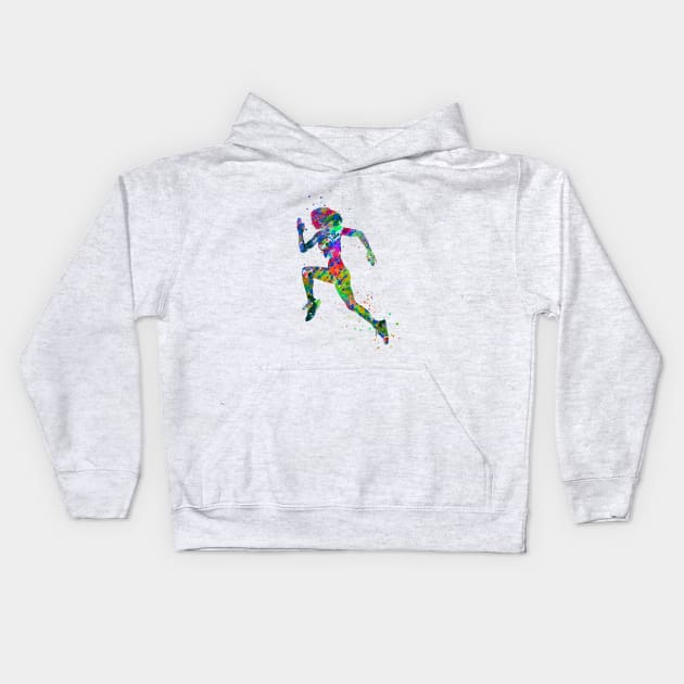 Running woman Kids Hoodie by RosaliArt